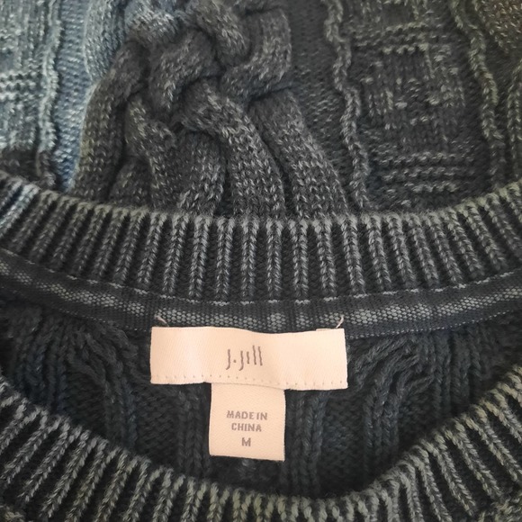J. Jill Womens Blue Chambray Pullover Crewneck Sweater Size Medium - Picture 3 of 6